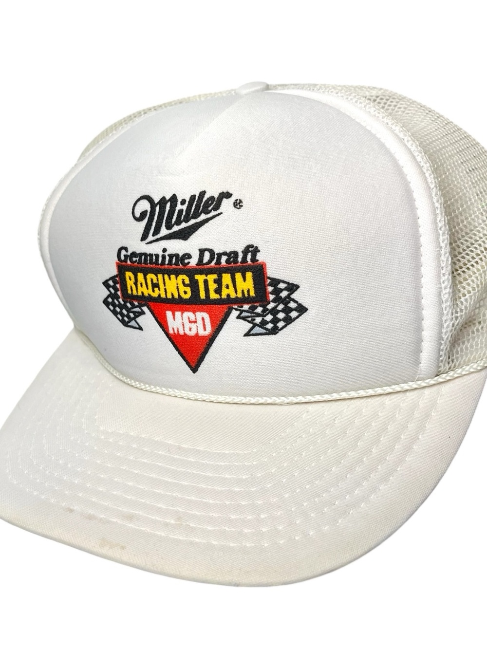 Vintage Miller Genuine Draft Racing Team MGD Trucker Hat Cap NASCAR 1990s